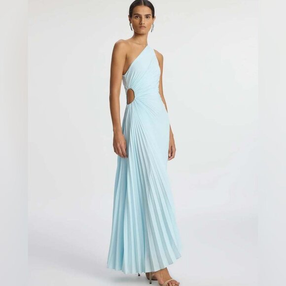 A.L.C. Light Blue One-Shoulder Midi Dress - Picture 2 of 13